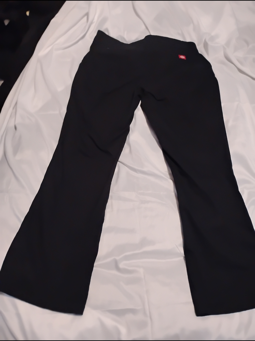 Dickies Black Work Pants with Red Logo Patch